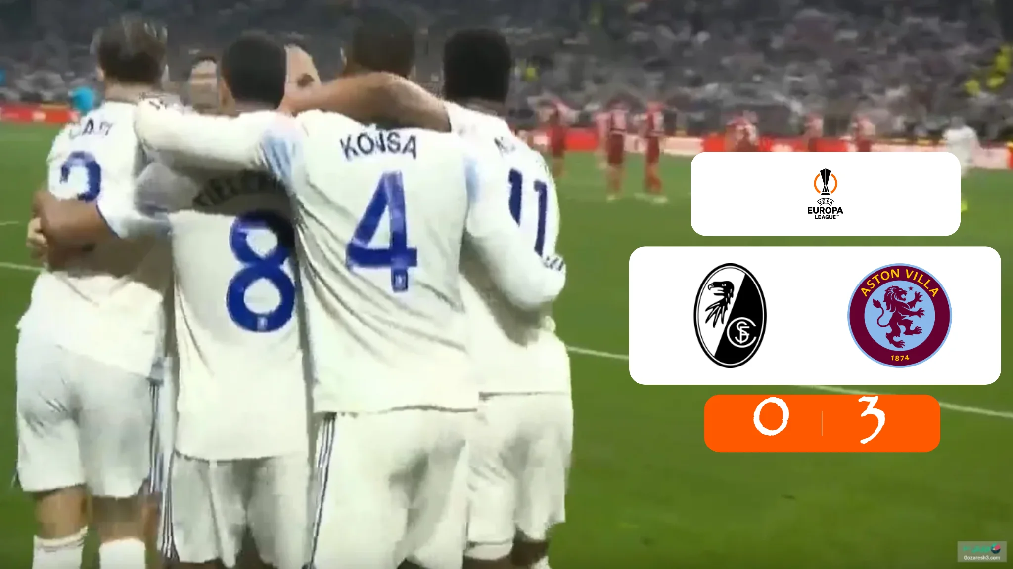 خلاصه بازی فرایبورگ 0 - 3 استون ویلا