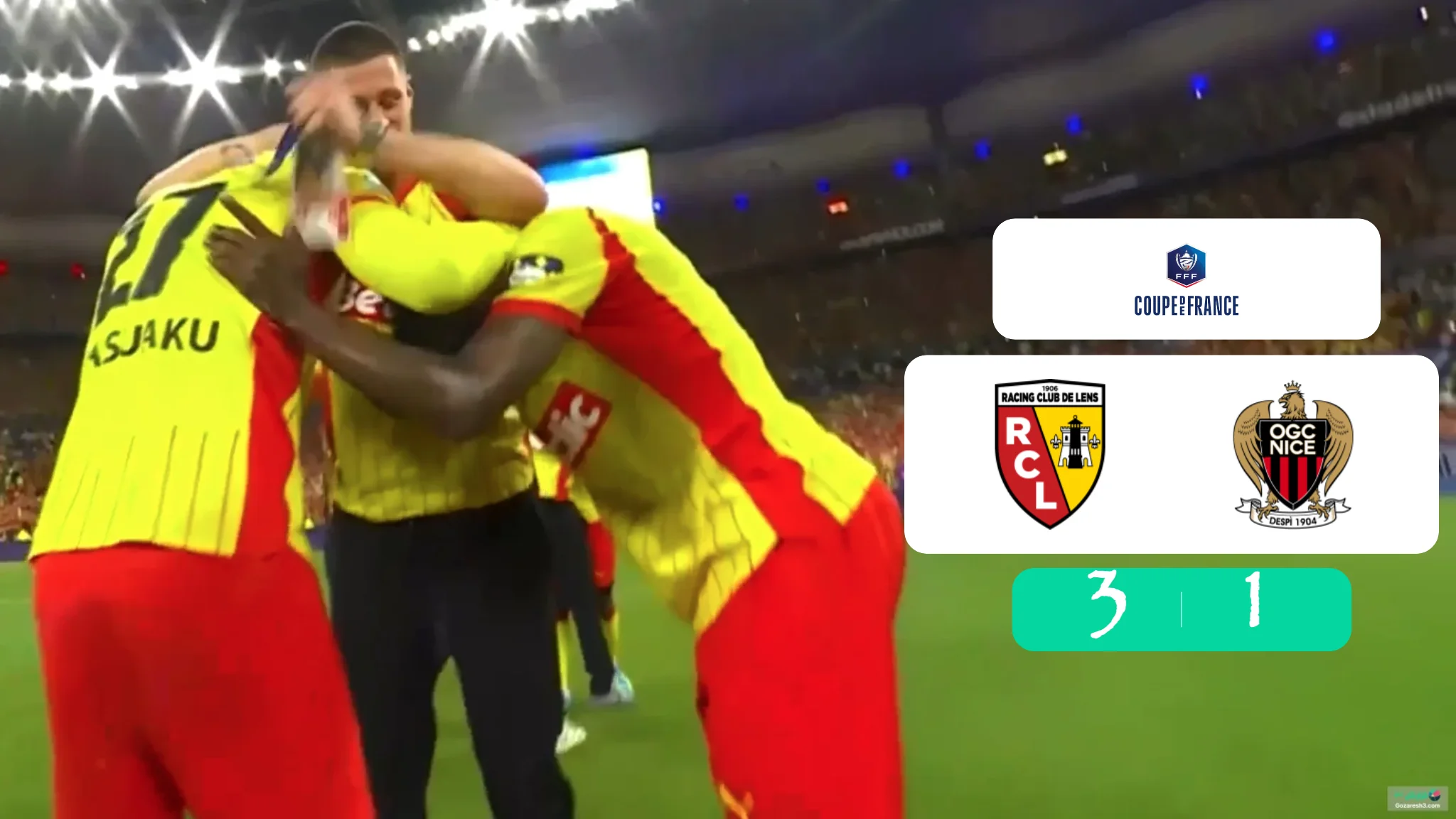 خلاصه بازی لانس 3 - 1 نیس