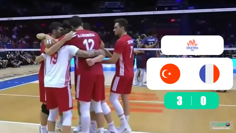 خلاصه والیبال ترکیه 3 - 0 فرانسه