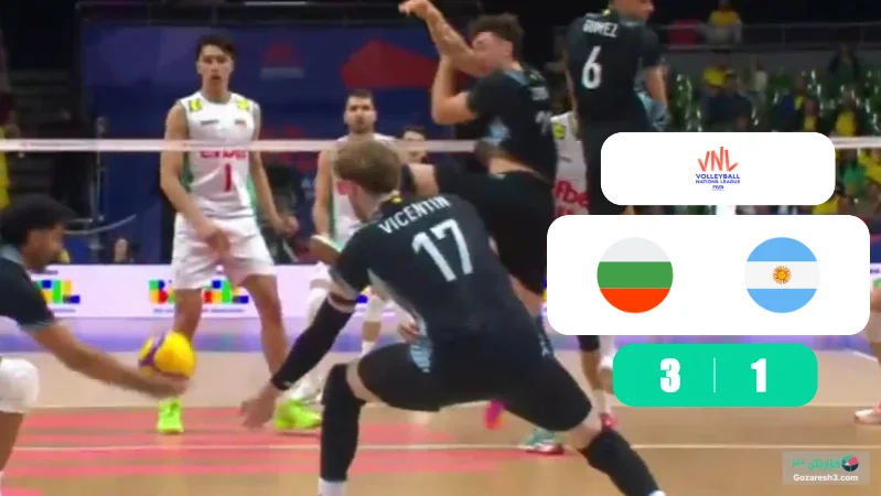 خلاصه والیبال بلغارستان 3 - 1 آرژانتین